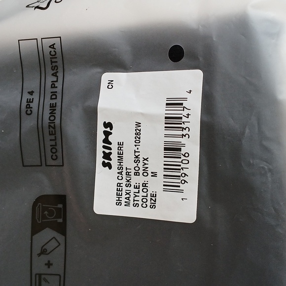 Skims Sheer BLACK Cashmere Maxi Skirt - Picture 3 of 6